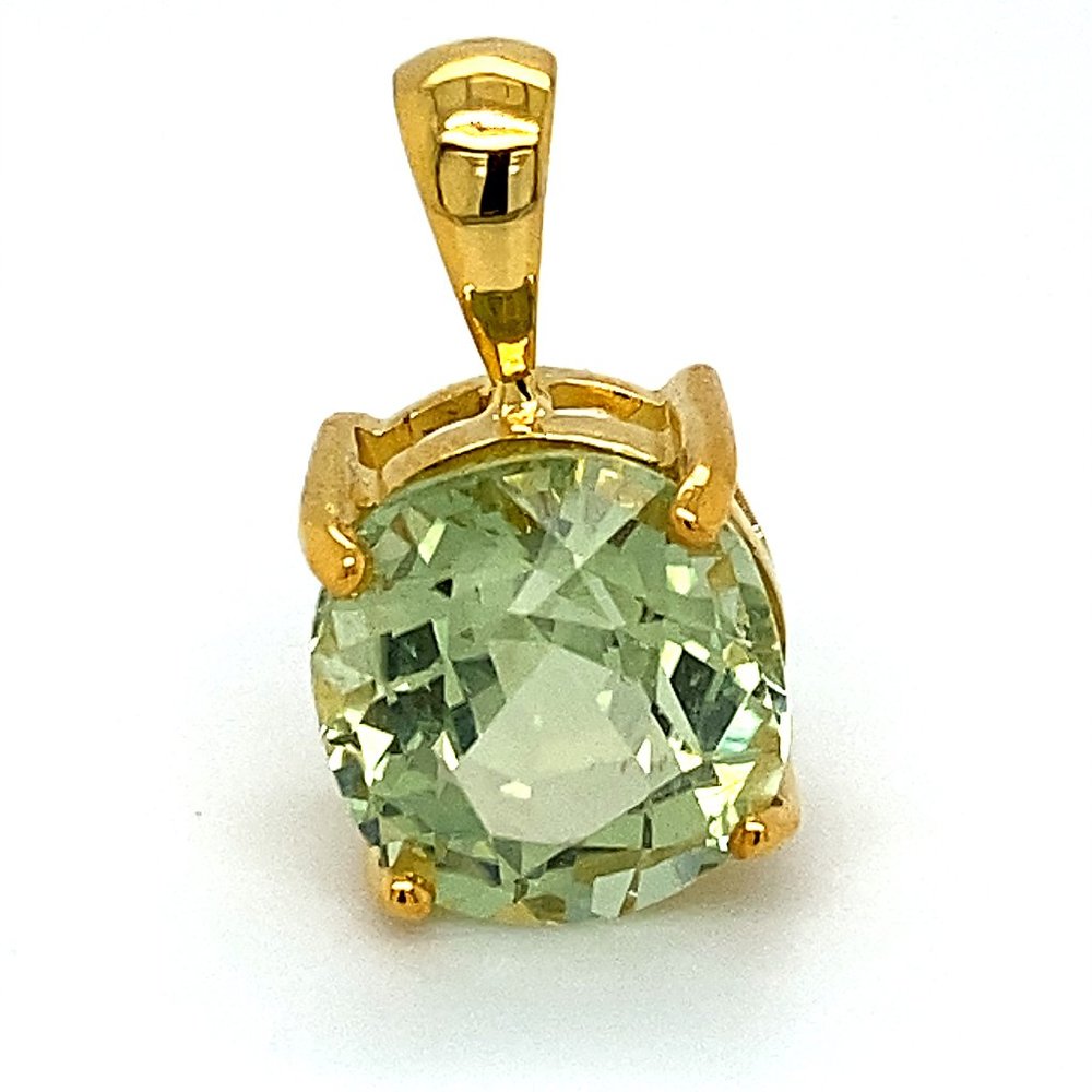 Mint Green Tourmaline 7.10ct Solid 14K Pendant
